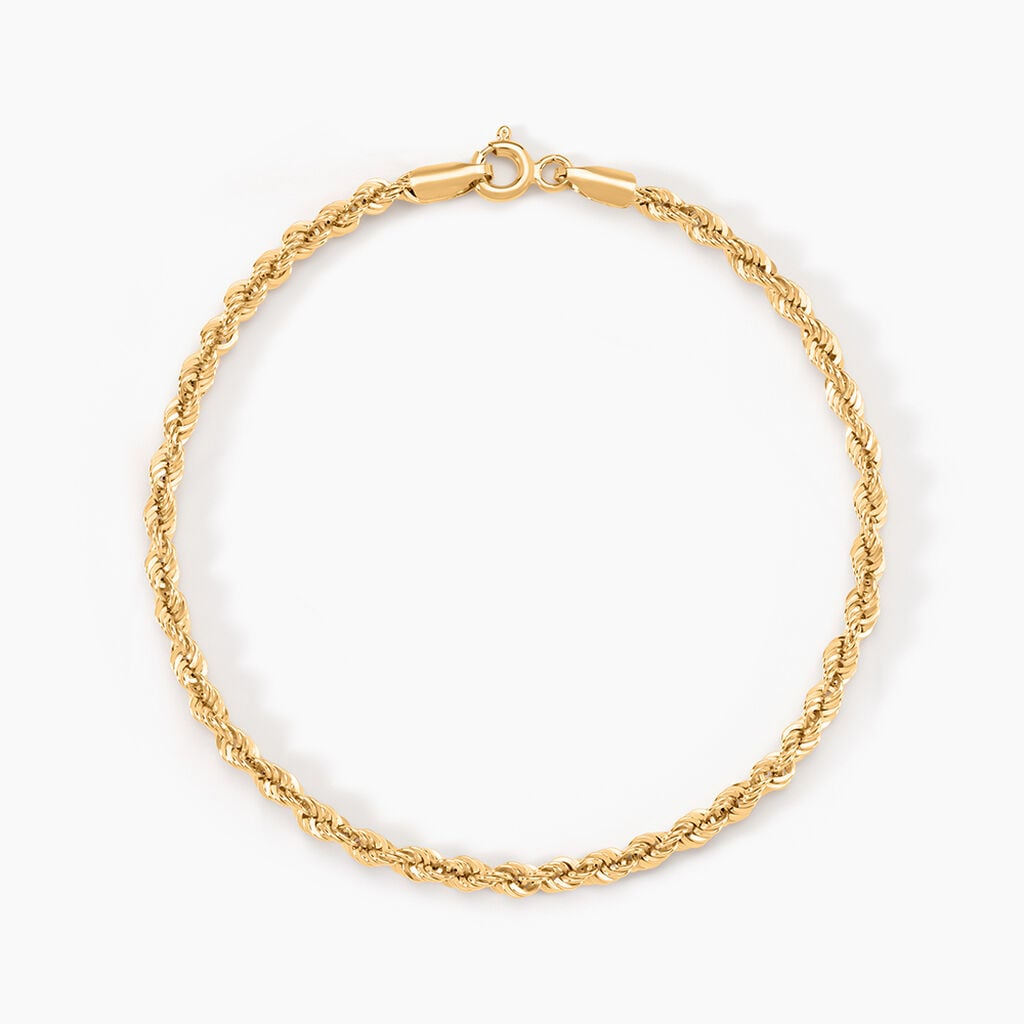 Bracelet Or Jaune Maille Corde - Bracelets maille Femme | Histoire d&rsquo;Or