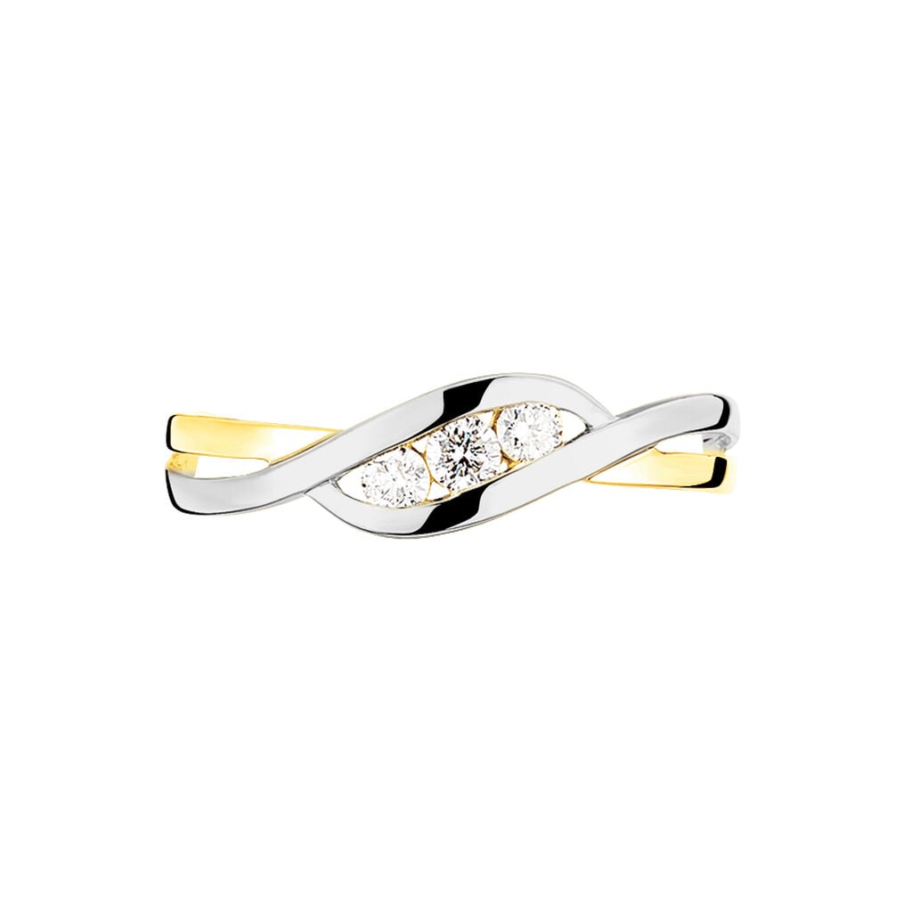Bague Callie Or Bicolore Diamant - Bagues de fian&ccedil;ailles vintage Femme | Histoire d&rsquo;Or