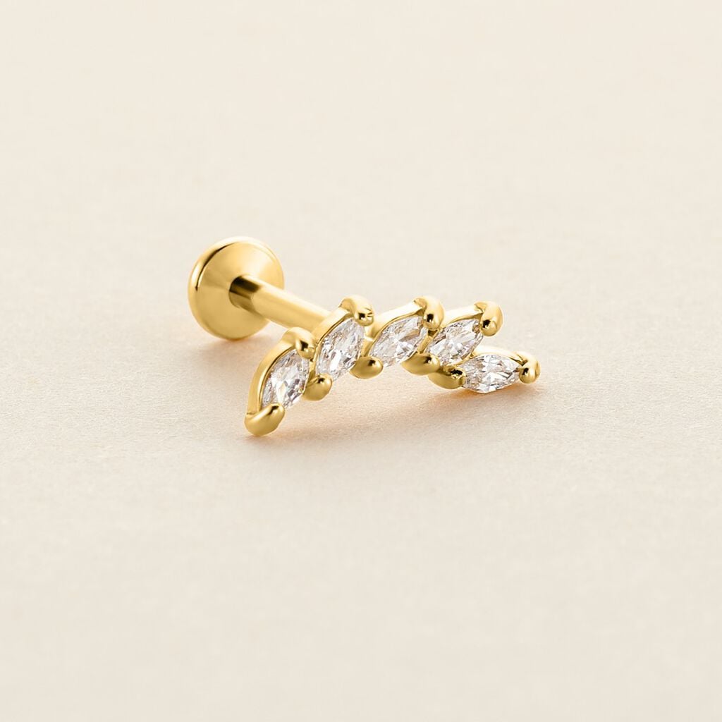 Piercing D'h&eacute;lix Alicante Acier Jaune Cristal - Boucles d'oreilles empierr&eacute;es Femme | Histoire d&rsquo;Or
