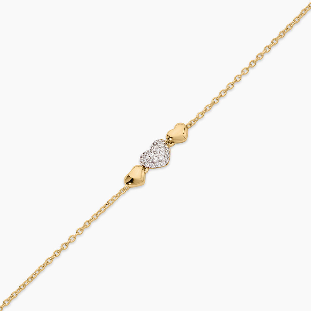 Bracelet Minie Argent Dor&eacute; A L'Or 750/1000 Oxyde De Zirconium - Bracelets Pierre Femme | Histoire d&rsquo;Or