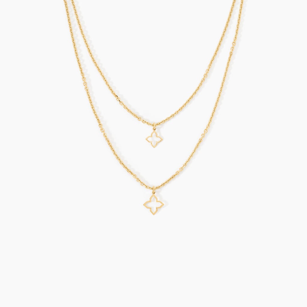 Collier Narendra Argent Dor&eacute; A L'Or 750/1000 - Colliers doubles et triples cha&icirc;nes Femme | Histoire d&rsquo;Or