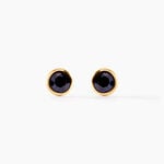 Boucles D'oreilles Puces Edy Serti Clos Or Jaune Saphir - Boucles d'oreilles pierres pr&eacute;cieuses Femme | Histoire d&rsquo;Or
