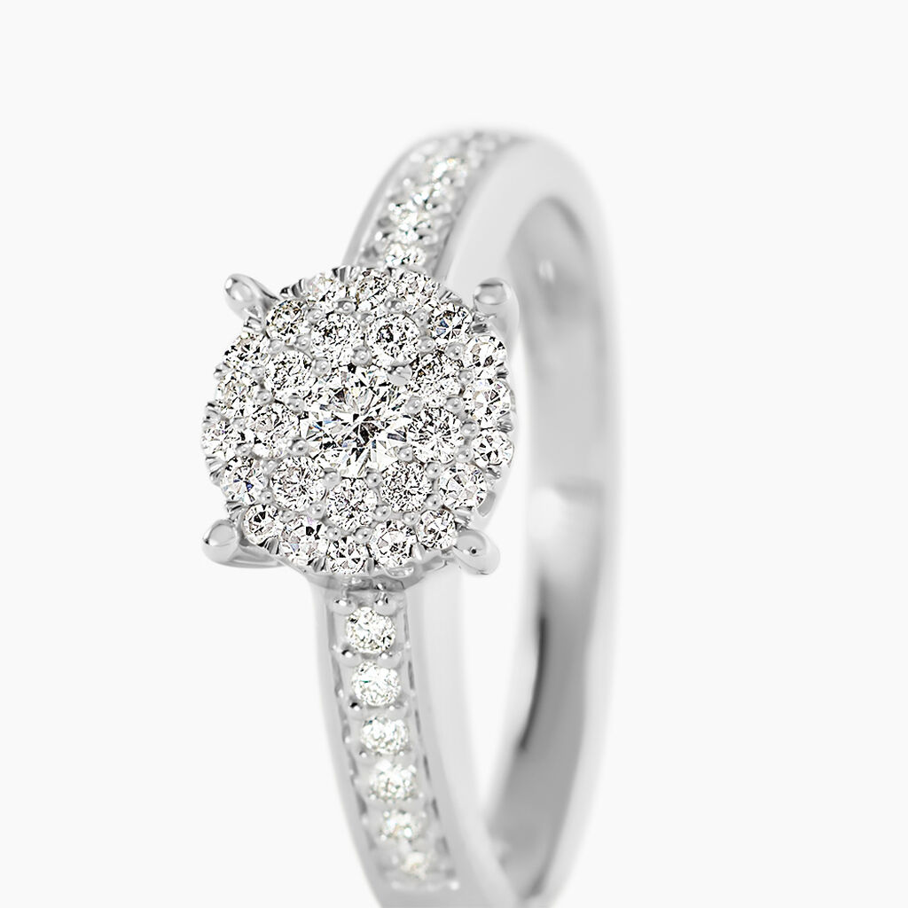 Bague Serena Or Blanc Diamant - Bagues de fian&ccedil;ailles vintage Femme | Histoire d&rsquo;Or