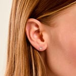 Boucles D'Oreilles Puces Constancia Argent Dor&eacute; A L'Or 750/1000 Oxyde De Zirconium - Boucles d'oreilles empierr&eacute;es Enfant | Histoire d&rsquo;Or