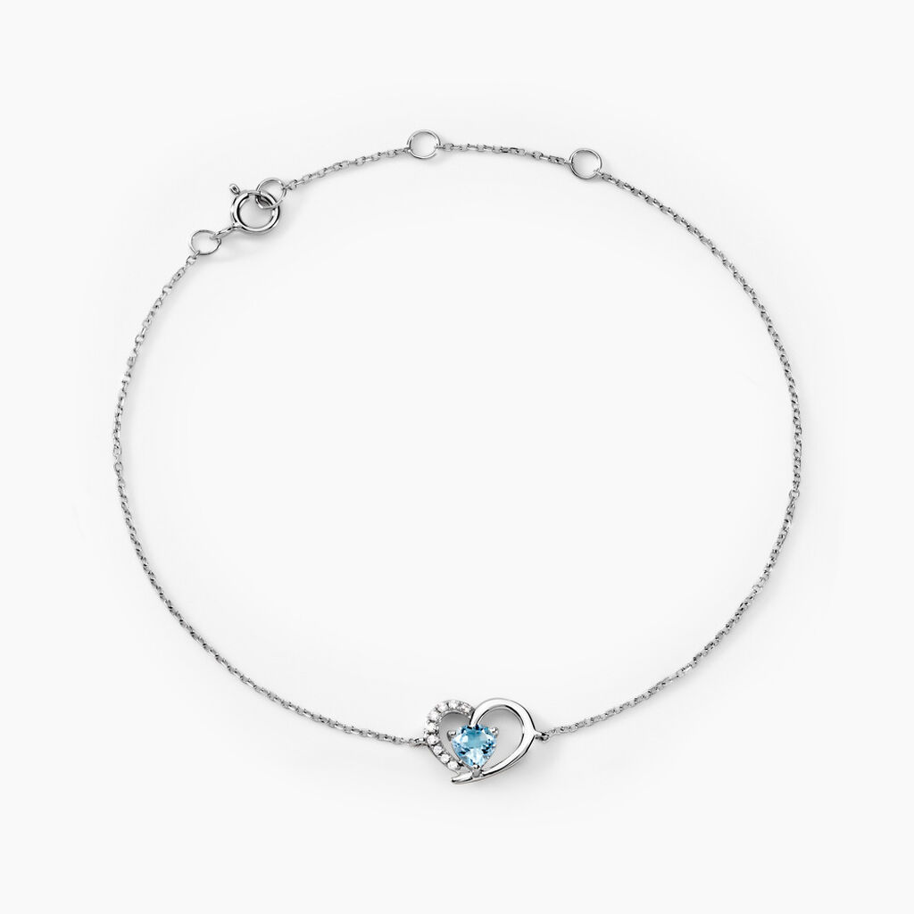 Bracelet Eliana Or Blanc Topaze Et Oxyde De Zirconium - Bracelets Pierre Femme | Histoire d&rsquo;Or