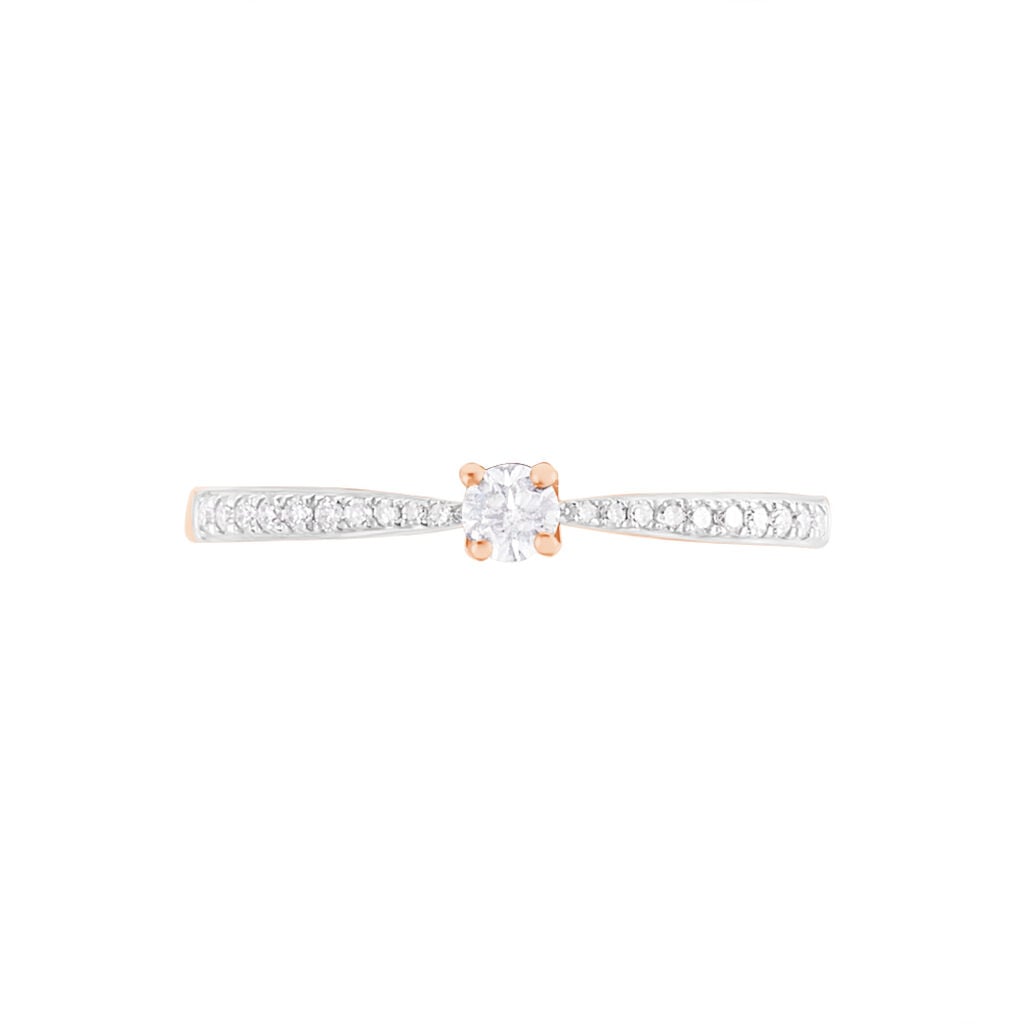 Bague Solitaire Hemera Or Rose Diamant - Bagues de fian&ccedil;ailles vintage Femme | Histoire d&rsquo;Or