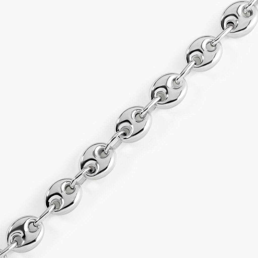 Bracelet Carrus Maille Grain De Cafe Argent Blanc - Bracelets maille Homme | Histoire d&rsquo;Or
