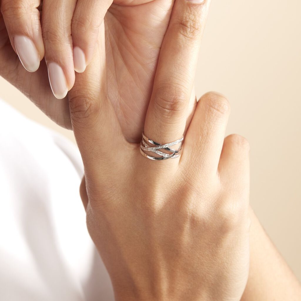 Bague Trisca Or Blanc Diamant - Bagues pierres pr&eacute;cieuses Femme | Histoire d&rsquo;Or