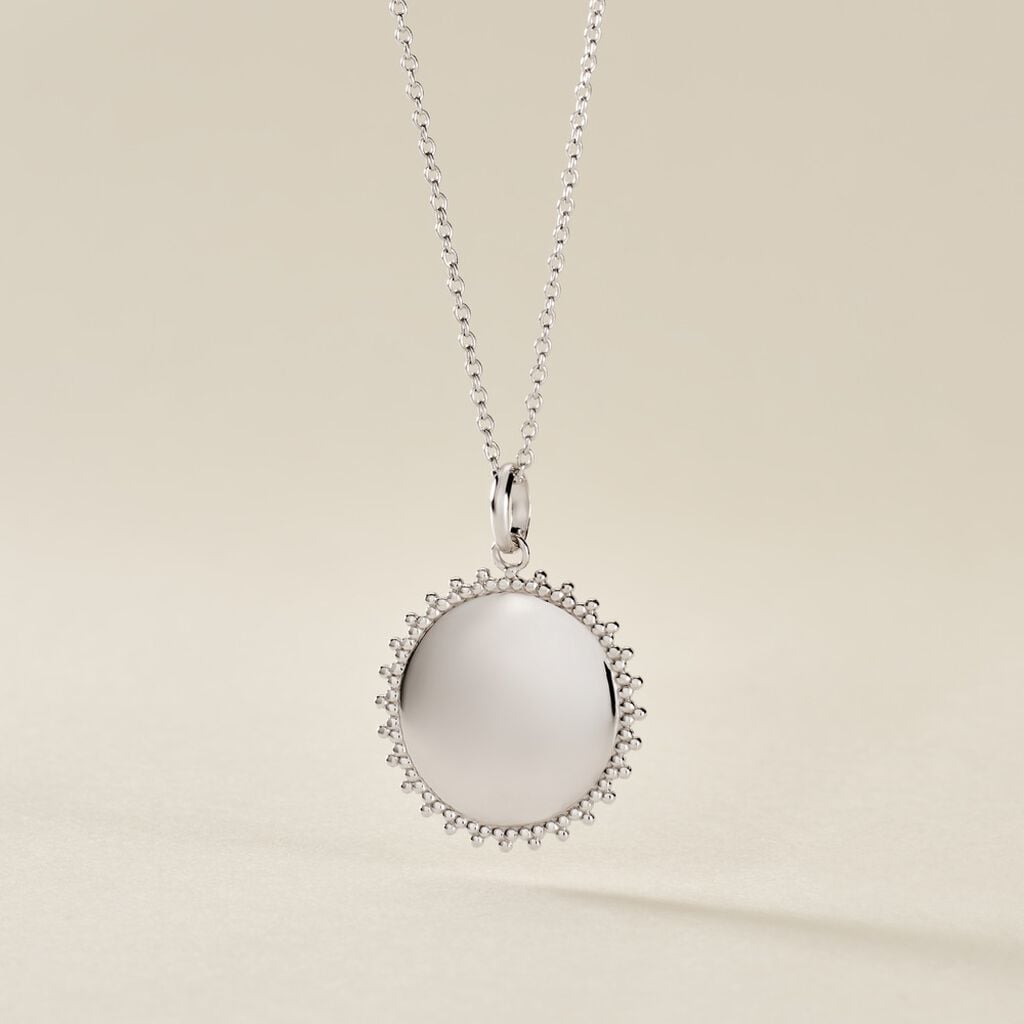Pendentif Sunny Argent Blanc - Pendentifs gravables Femme | Histoire d&rsquo;Or