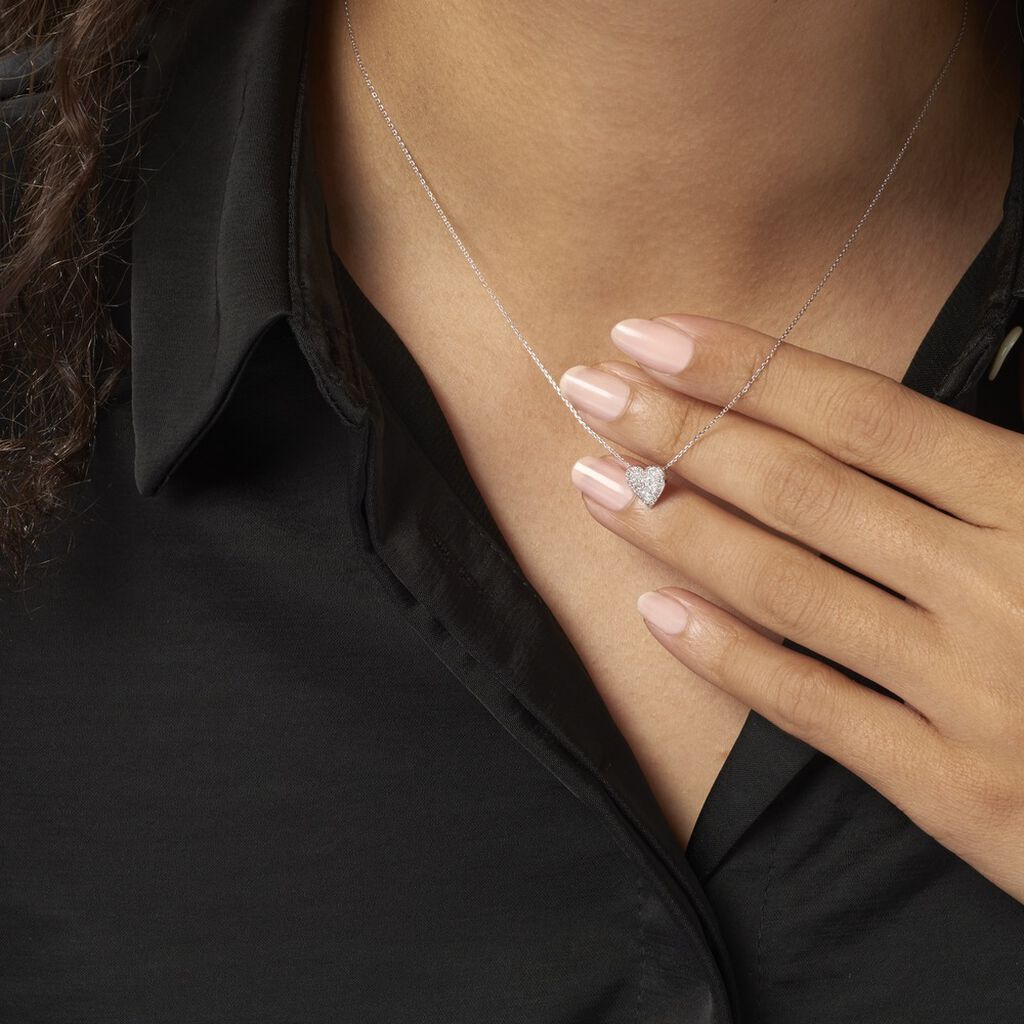 Collier Ti Amo Or Blanc Diamant - Bijoux Pierres Pr&eacute;cieuses Femme | Histoire d&rsquo;Or