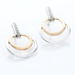 Boucles D'oreilles Pendantes Eloisia Or Bicolore Diamant - Boucles d'oreilles pierres pr&eacute;cieuses Femme | Histoire d&rsquo;Or