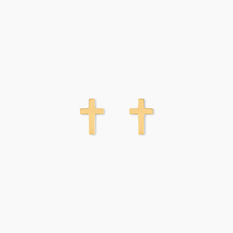 Boucles D'Oreilles Puces Lavonne Or Jaune - Clous d'oreilles Unisex | Histoire d&rsquo;Or