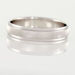 Alliance Marwan Ruban Bomb&eacute; Or Blanc - Alliances Classiques Unisex | Histoire d&rsquo;Or