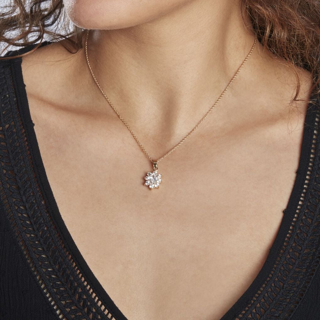 Collier Lisea Plaqu&eacute; Or Oxydes De Zirconium - Anniversaire Femme | Histoire d&rsquo;Or
