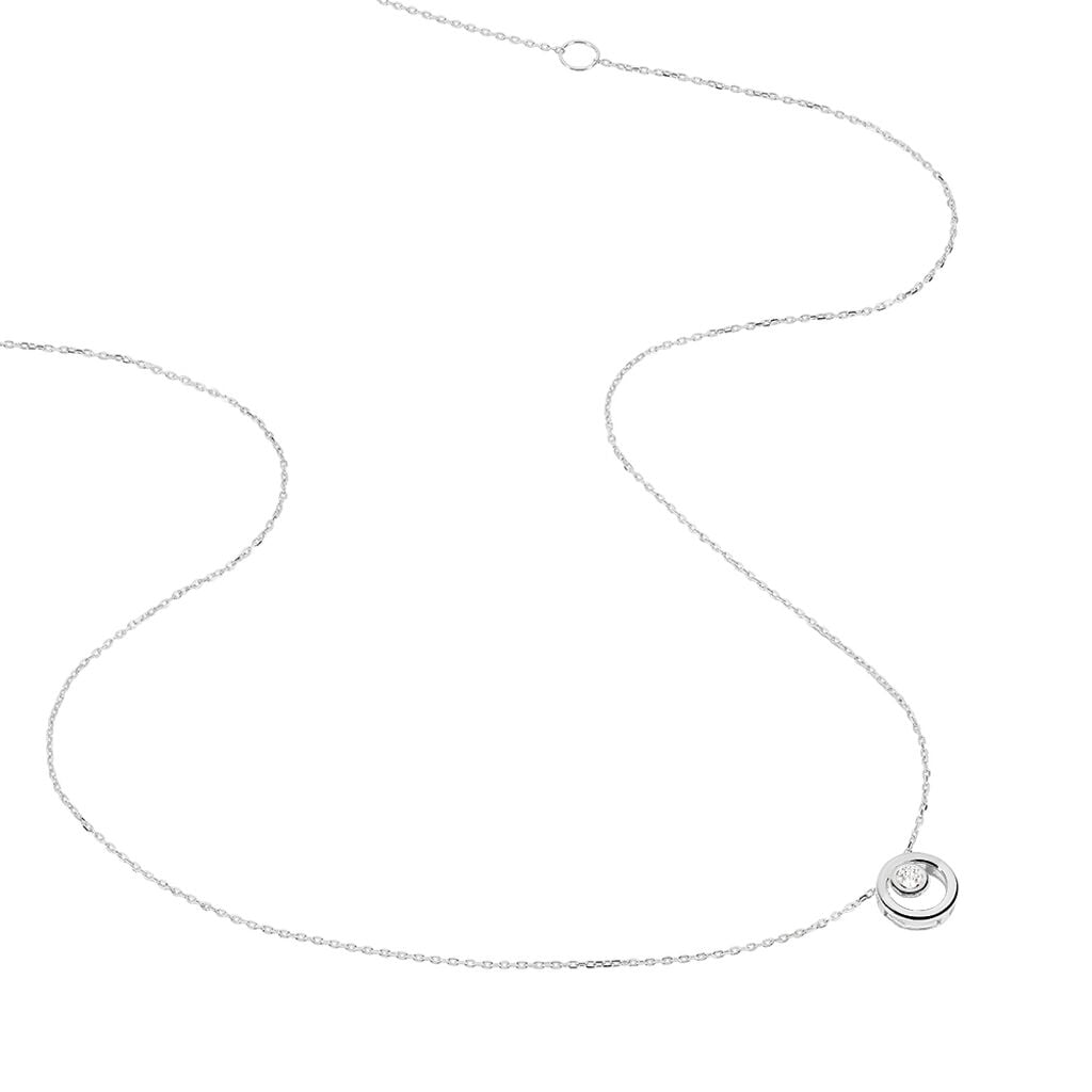 Collier Fidelia Or Blanc Diamant - Bijoux Pierres Pr&eacute;cieuses Femme | Histoire d&rsquo;Or