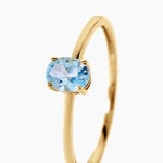 Bague Valentino Argent Dor&eacute; A L'Or 750/1000 Topaze - Bagues de fian&ccedil;ailles ovale Femme | Histoire d&rsquo;Or