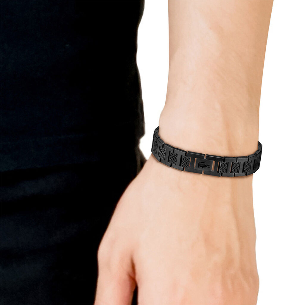 Bracelet Lacoste Metropole Acier Noir - Anniversaire Homme | Histoire d&rsquo;Or