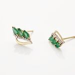 Boucles D'oreilles Puces Or Jaune  Sheelagh Emeraudes Diamants - Boucles d'oreilles pierres pr&eacute;cieuses Femme | Histoire d&rsquo;Or
