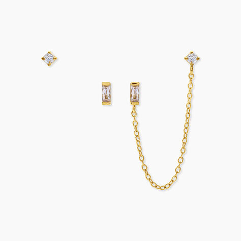 Boucles D'Oreillesucles D'Oreilles D&eacute;pareill&eacute;es Ivy Acier Jaune Oxyde De Zirconium Perles De Miyuki - Boucles d'oreilles empierr&eacute;es Femme | Histoire d&rsquo;Or