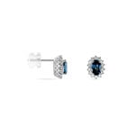 Boucles D'oreilles Or Blanc Quintilla Topazes London Blue Et Oxydes - Boucles d'oreilles empierr&eacute;es Femme | Histoire d&rsquo;Or
