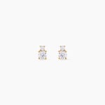 Boucles D'Oreilles Puces Constancia Argent Dor&eacute; A L'Or 750/1000 Oxyde De Zirconium - Boucles d'oreilles empierr&eacute;es Enfant | Histoire d&rsquo;Or