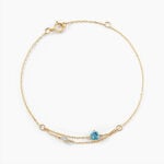 Bracelet Beaut&eacute; Bleut&eacute;e Or Jaune Topaze Oxyde De Zirconium - Bracelets Pierre Femme | Histoire d&rsquo;Or