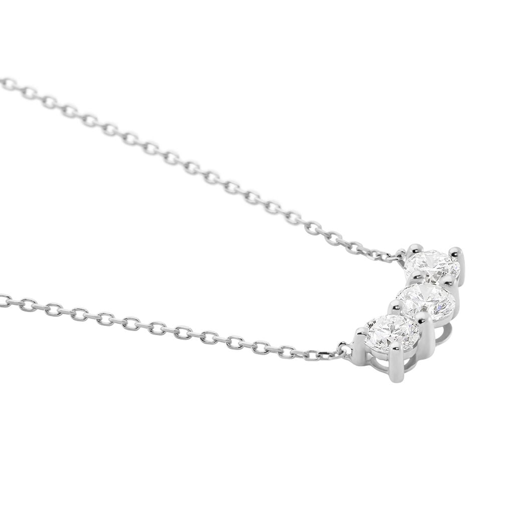 Collier Or Blanc Neely Diamants Synth&eacute;tiques - Bijoux avec pierres Femme | Histoire d&rsquo;Or