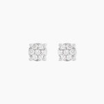 Boucles D'oreilles Puces Charlene Or Blanc Diamant Synthetique - Boucles d'oreilles 18 carats Femme | Histoire d&rsquo;Or