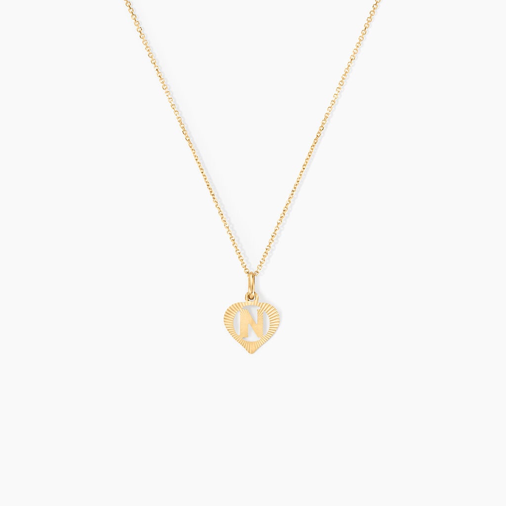 Pendentif Eudocie Coeur Lettre Or Jaune - Anniversaire Famille | Histoire d&rsquo;Or