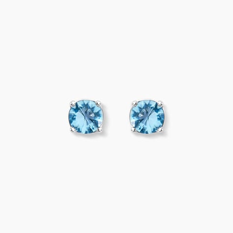 Boucles D'oreilles Puces Rio Argent Blanc Oxyde - Boucles d'oreilles empierr&eacute;es Femme | Histoire d&rsquo;Or