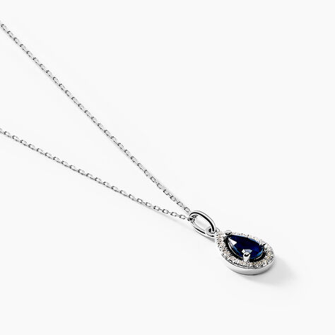 Collier Dorthy Or Blanc Saphir Et Diamant - Bijoux Pierres Pr&eacute;cieuses Femme | Histoire d&rsquo;Or