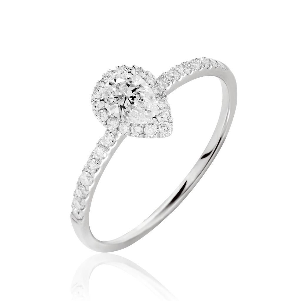 Bague Solitaire Tatiana Or Blanc Diamant - Bagues de fian&ccedil;ailles vintage Femme | Histoire d&rsquo;Or