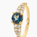 Bague Tissina Argent Dor&eacute; A L'Or 750/1000 Topaze Oxyde De Zirconium - Bagues de fian&ccedil;ailles ronde Femme | Histoire d&rsquo;Or
