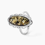 Bague Reetta Argent Blanc Ambre - Solitaires classiques Femme | Histoire d&rsquo;Or