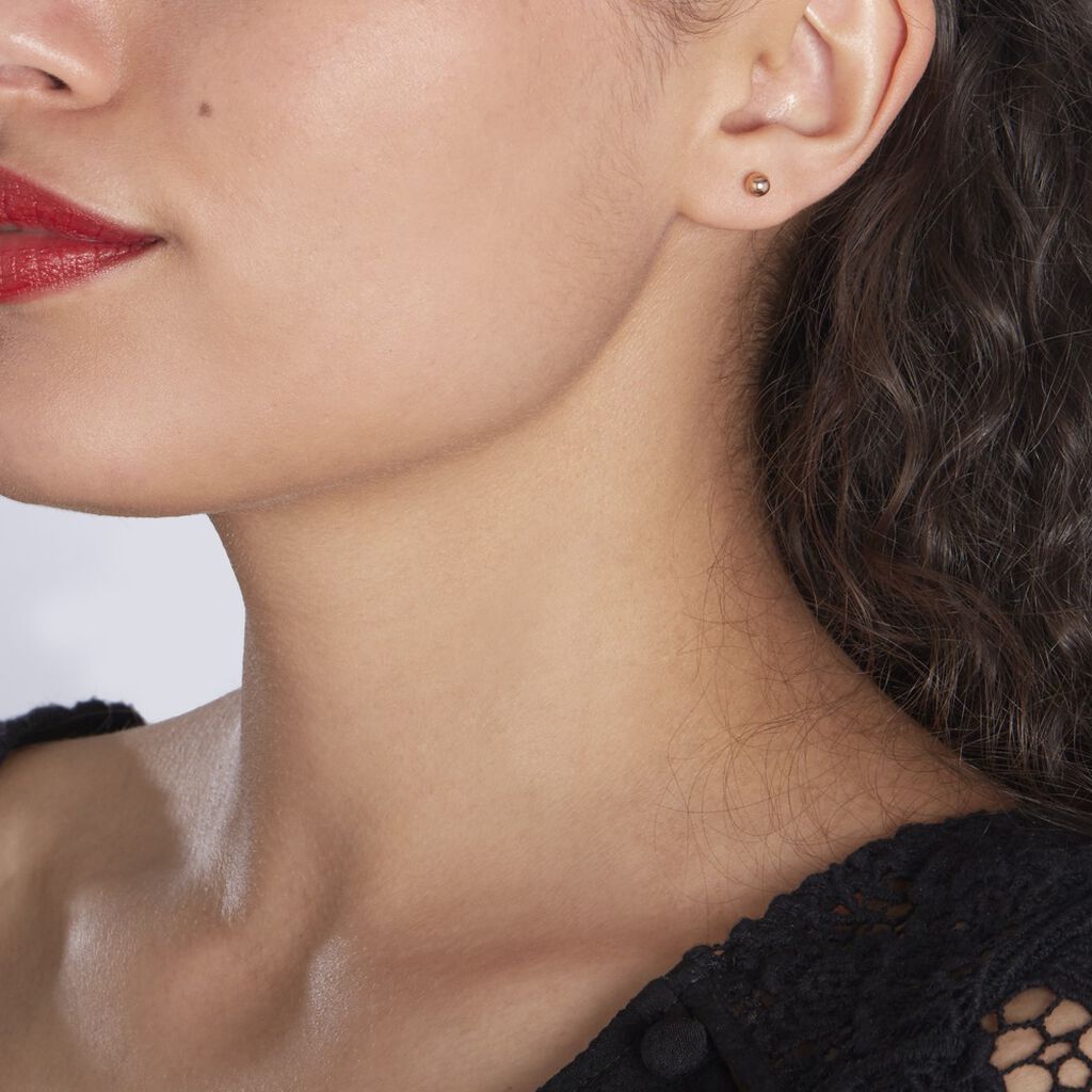 Boucles D'oreilles Puces Virgie Argent Rose - Boucles d'oreilles fantaisie Femme | Histoire d&rsquo;Or
