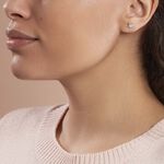 Boucles D'oreilles Puces Eden Or Blanc Oxyde De Zirconium - Boucles d'oreilles empierr&eacute;es Femme | Histoire d&rsquo;Or