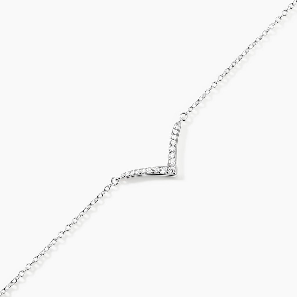 Bracelet Aile De Mouette Argent Blanc Oxyde De Zirconium - Bracelets Pierre Femme | Histoire d&rsquo;Or