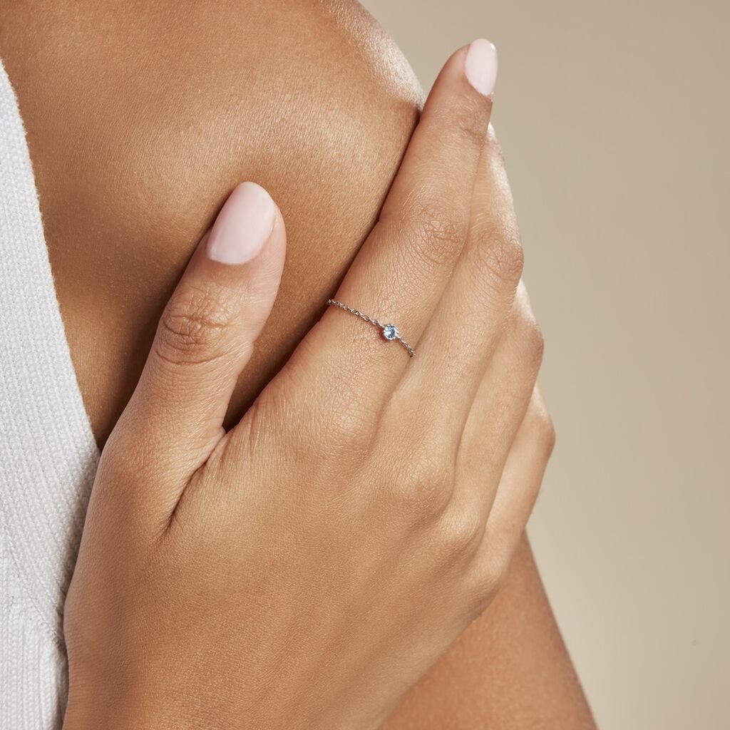 Bague Rio Argent Blanc Oxyde De Zirconium - Bagues de fian&ccedil;ailles ronde Femme | Histoire d&rsquo;Or