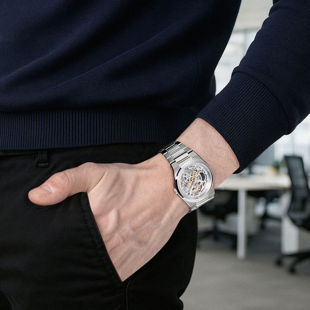 Montre Festina Swiss Made Automatic Squelette 40 Argent&eacute; - Montres m&eacute;caniques Homme | Histoire d&rsquo;Or