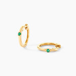 Cr&eacute;oles Green Peas Or Jaune Emeraude - Boucles d'oreilles pierres pr&eacute;cieuses Femme | Histoire d&rsquo;Or