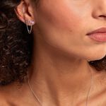 Bijou D'oreille Unitaire Purple Bloom Argent Blanc Oxyde De Zirconium - Boucles d'oreilles empierr&eacute;es Femme | Histoire d&rsquo;Or