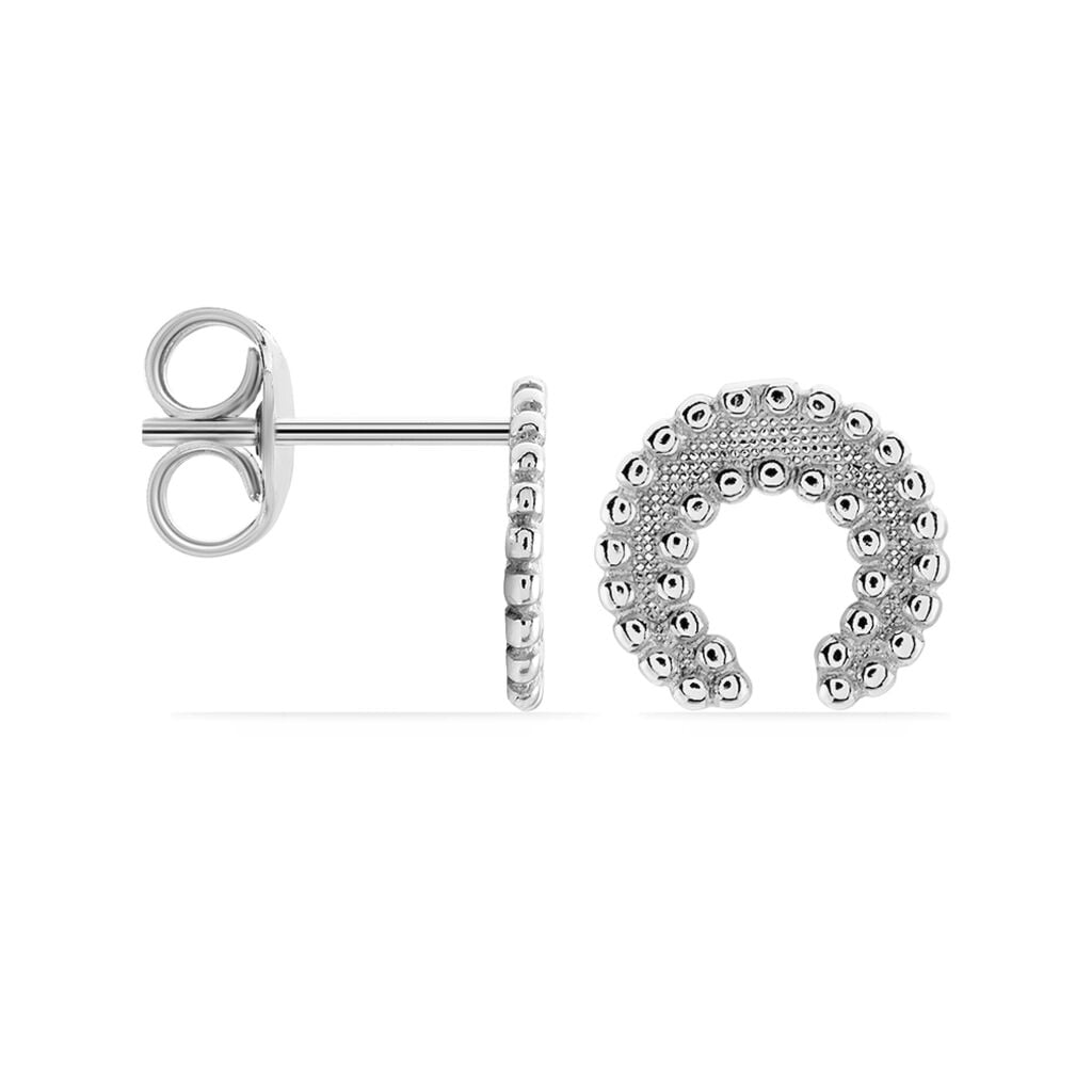 Boucles D'oreilles Puces Vaea Argent Blanc - Boucles d'oreilles fantaisie Femme | Histoire d&rsquo;Or