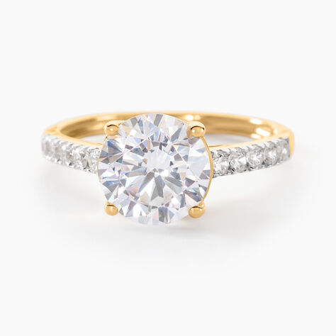 Bague Solitaire Terese Or Jaune Oxyde De Zirconium - Bagues de fian&ccedil;ailles ronde Femme | Histoire d&rsquo;Or