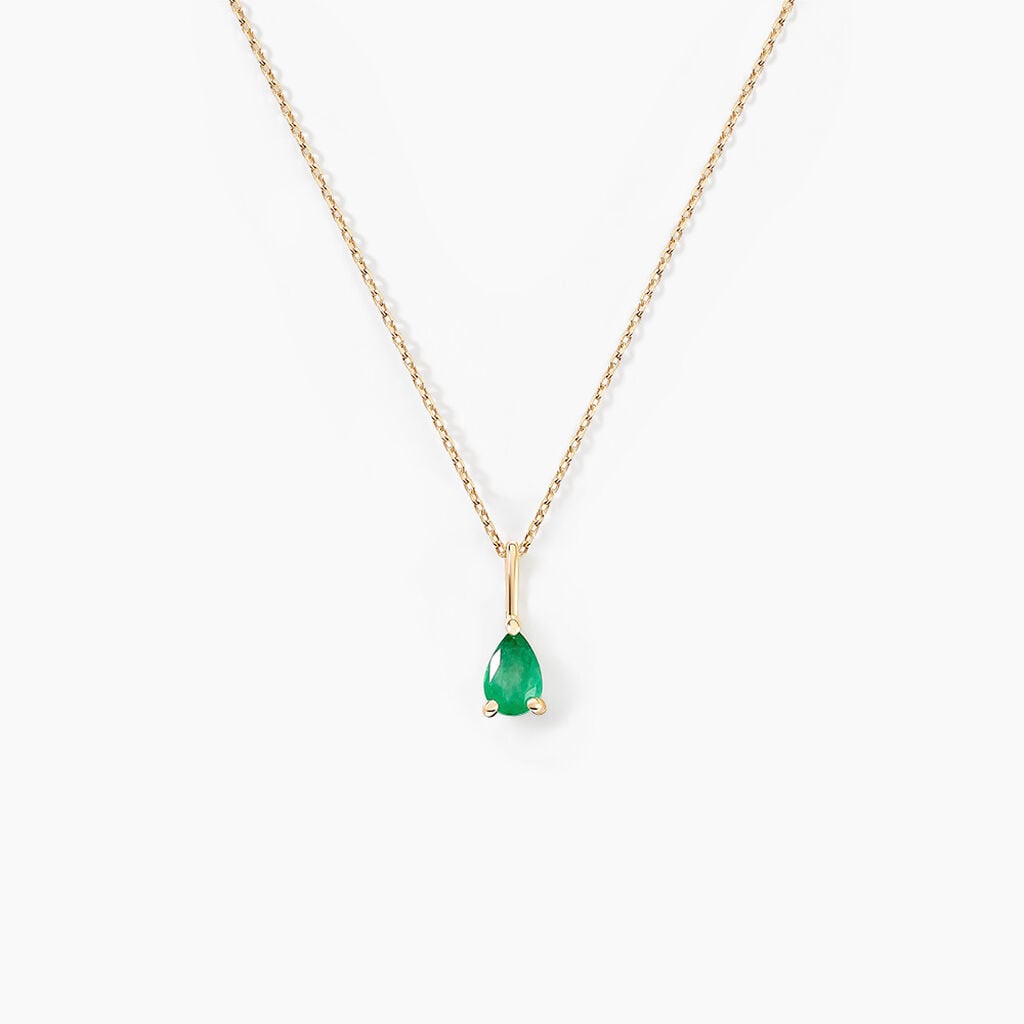 Collier Pluie D'Eclat Or Jaune Emeraude - Colliers pierre Femme | Histoire d&rsquo;Or