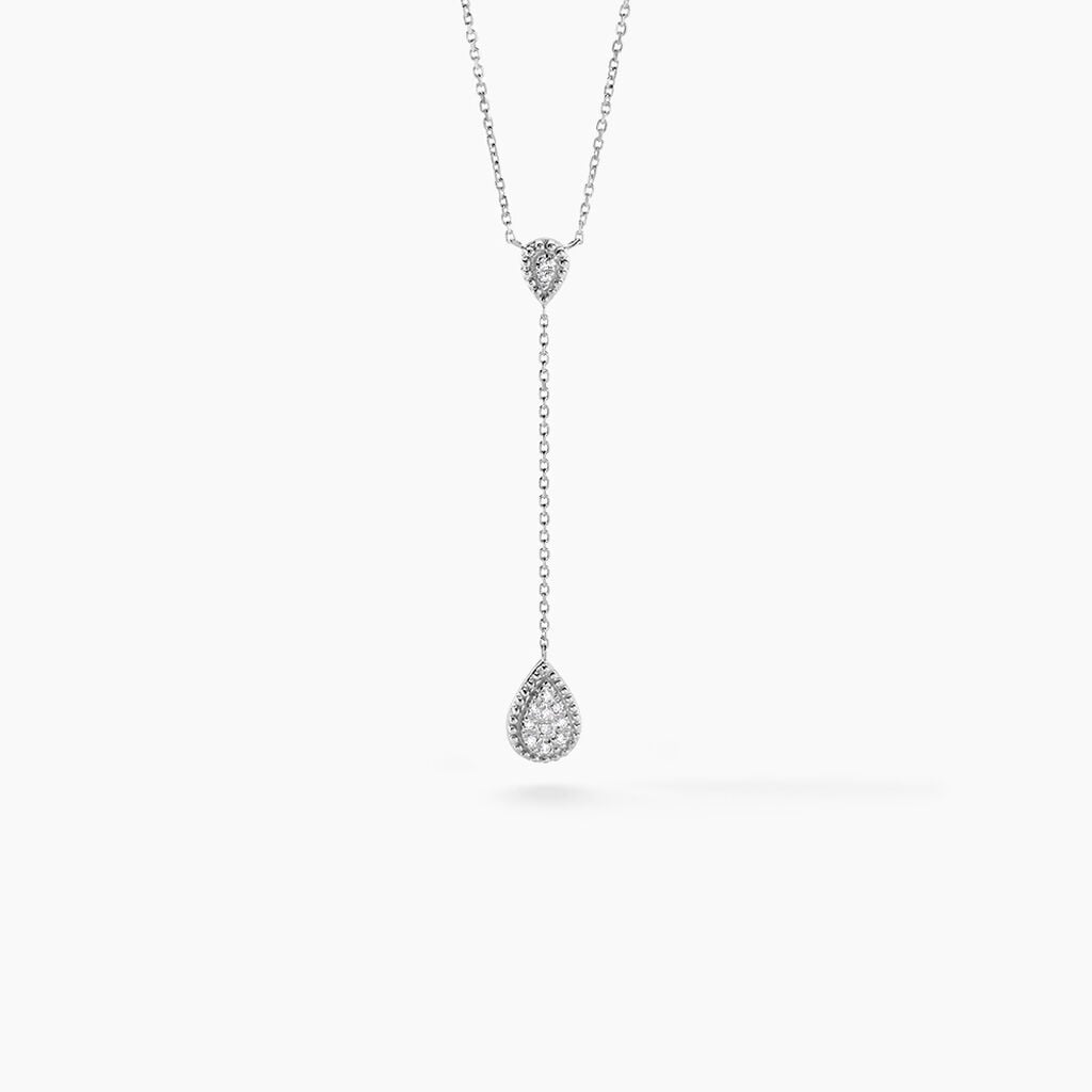 Collier Mariona Or Blanc Diamant - Bijoux Pierres Pr&eacute;cieuses Femme | Histoire d&rsquo;Or