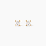 Boucles D'oreilles Puces Or Jaune Doreen Oxydes De Zirconium - Boucles d'oreilles empierr&eacute;es Famille | Histoire d&rsquo;Or