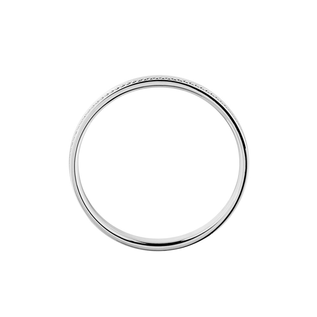 Alliance Perlee Ruban Plat Or Blanc - Alliances Classiques Unisex | Histoire d&rsquo;Or