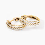 Cr&eacute;oles Epiphany Or Jaune Diamant Synth&eacute;tique - Boucles d'oreilles empierr&eacute;es Femme | Histoire d&rsquo;Or