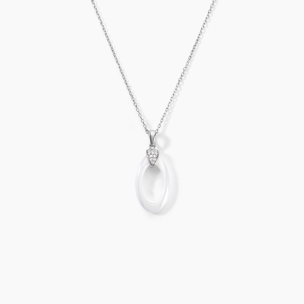 Collier Peer Argent Blanc Oxyde De Zirconium - Colliers fantaisie Femme | Histoire d&rsquo;Or