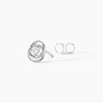 Boucles D'oreilles Puces Nid D'amour Or Blanc Diamant - Boucles d'oreilles pierres pr&eacute;cieuses Femme | Histoire d&rsquo;Or